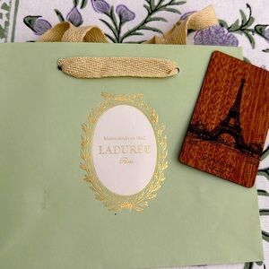 La Duree hostess gift bag with a souvenir from Paris.